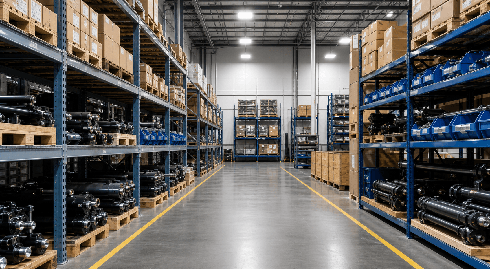 DTK-style industrial warehouse for hydraulic components and accessories